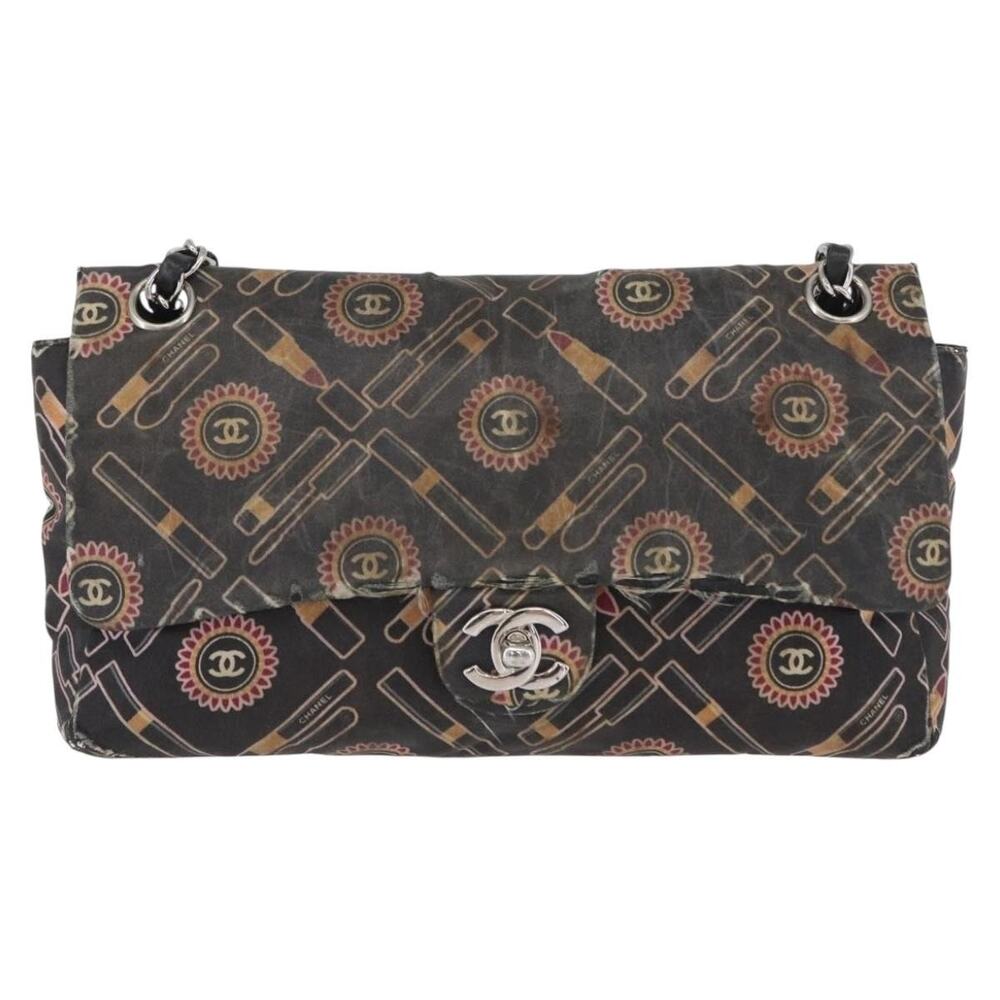 Chanel Satin Chain Shoulder Bag Black